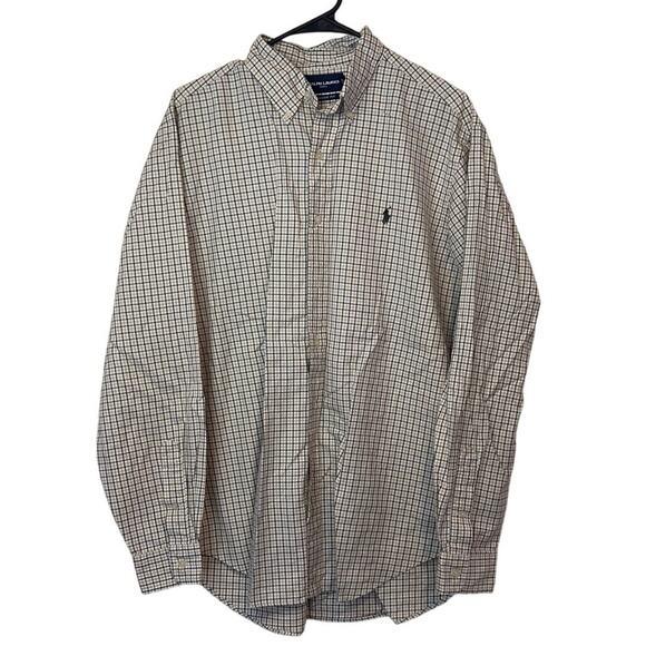 Ralph Lauren Golf Men Checkered Long Sleeve Button Down Shirt Size L Classic Fit - Picture 2 of 10